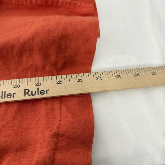 Talbots Jacket Womens 4 Orange Pure Irish Linen Belted Trench Coat Lightweight - Picture 8 of 8